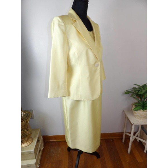 Vintage 80's/90's Classy Yellow Two-Piece Dress Suit / Nwt - Picture 7 of 16